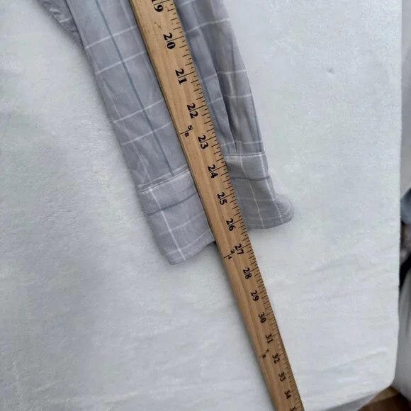 Faherty Movement Shirt Mens L Blue Plaid Windowpane Pima Cotton Button Down - Picture 6 of 9